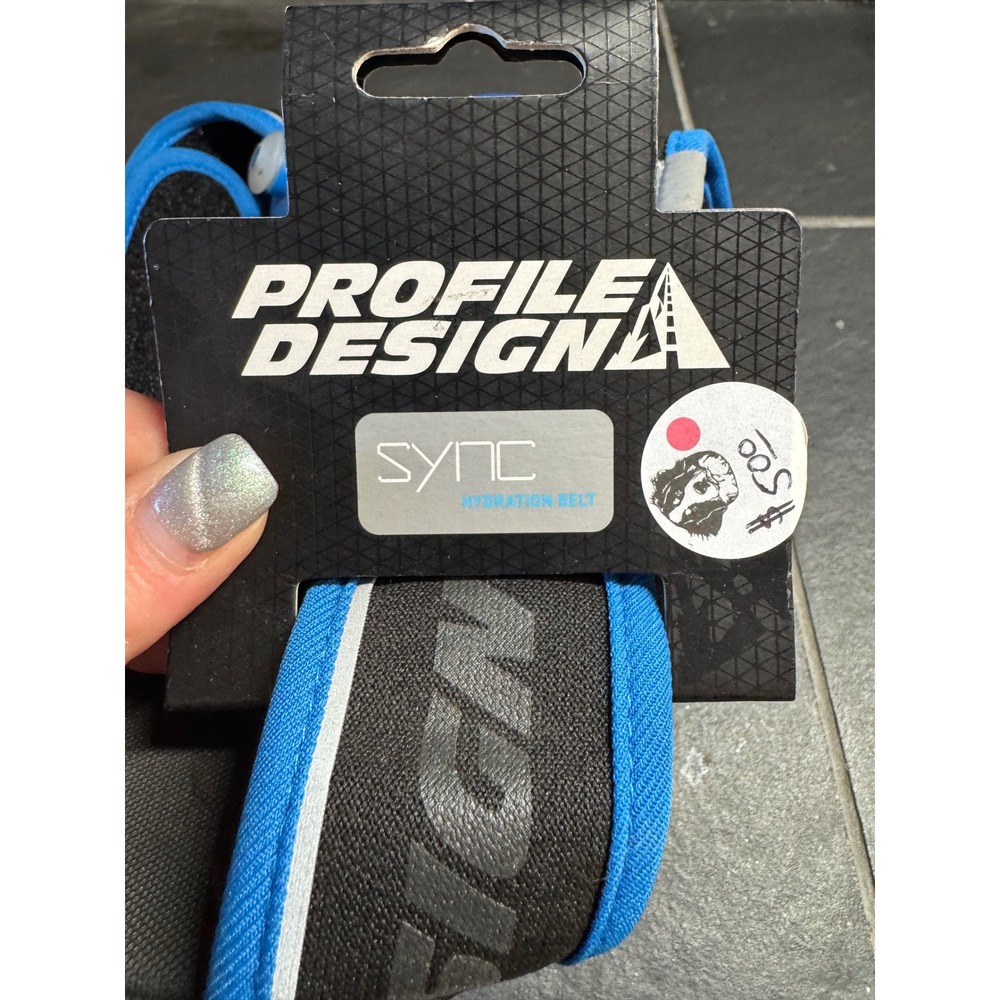 Profile Design Sync Hydration Belt Black Blue 2 Bottle Running System HYS2B13-M